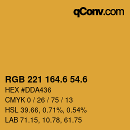 カラーコード: RGB 221 164.6 54.6 | qconv.com