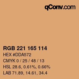 Color code: RGB 221 165 114 | qconv.com