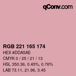 カラーコード: RGB 221 165 174 | qconv.com