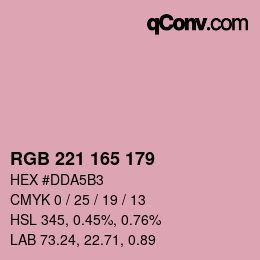 Color code: RGB 221 165 179 | qconv.com