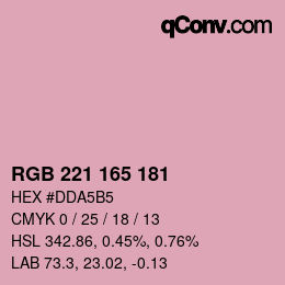Color code: RGB 221 165 181 | qconv.com