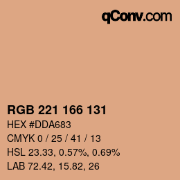 Color code: RGB 221 166 131 | qconv.com