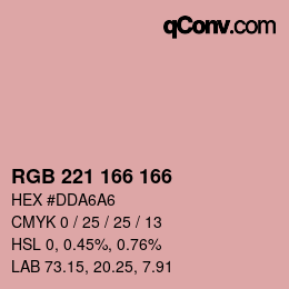 Color code: RGB 221 166 166 | qconv.com