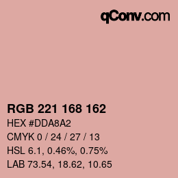 Color code: RGB 221 168 162 | qconv.com