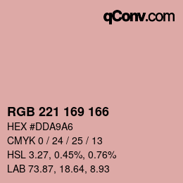Color code: RGB 221 169 166 | qconv.com