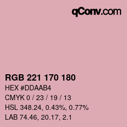 Color code: RGB 221 170 180 | qconv.com