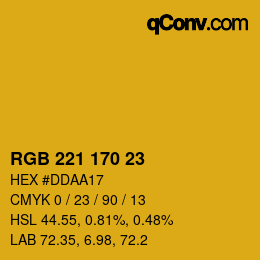 Color code: RGB 221 170 23 | qconv.com