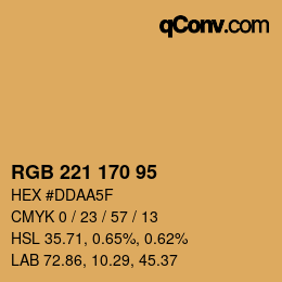 Color code: RGB 221 170 95 | qconv.com