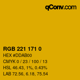 カラーコード: RGB 221 171 0 | qconv.com