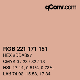 颜色代码: RGB 221 171 151 | qconv.com