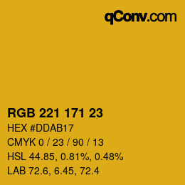Color code: RGB 221 171 23 | qconv.com