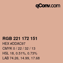 カラーコード: RGB 221 172 151 | qconv.com