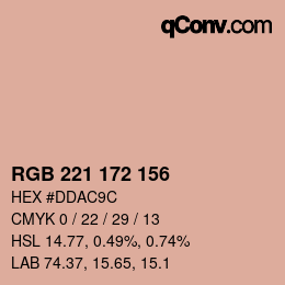 Color code: RGB 221 172 156 | qconv.com