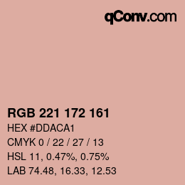 カラーコード: RGB 221 172 161 | qconv.com