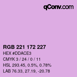 Color code: RGB 221 172 227 | qconv.com