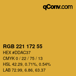 Color code: RGB 221 172 55 | qconv.com