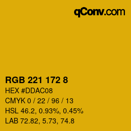 カラーコード: RGB 221 172 8 | qconv.com