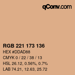 カラーコード: RGB 221 173 136 | qconv.com