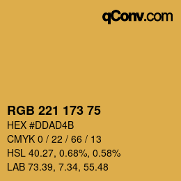 颜色代码: RGB 221 173 75 | qconv.com