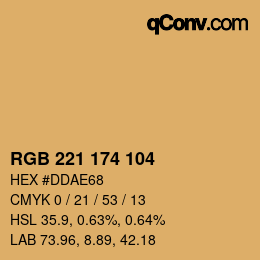 Color code: RGB 221 174 104 | qconv.com