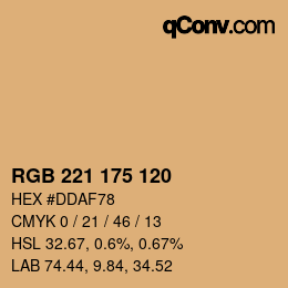 Color code: RGB 221 175 120 | qconv.com