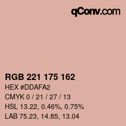 Color code: RGB 221 175 162 | qconv.com
