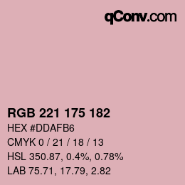 Color code: RGB 221 175 182 | qconv.com