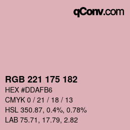 颜色代码: RGB 221 175 182 | qconv.com