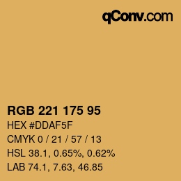 カラーコード: RGB 221 175 95 | qconv.com