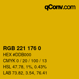 Color code: RGB 221 176 0 | qconv.com