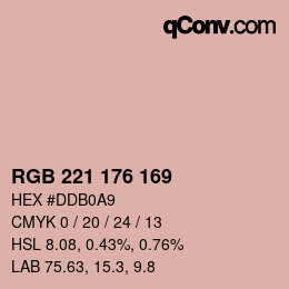 Color code: RGB 221 176 169 | qconv.com