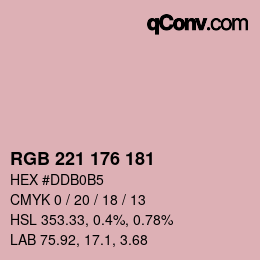 Color code: RGB 221 176 181 | qconv.com