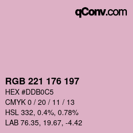 颜色代码: RGB 221 176 197 | qconv.com