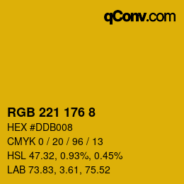 Color code: RGB 221 176 8 | qconv.com