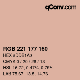 Color code: RGB 221 177 160 | qconv.com
