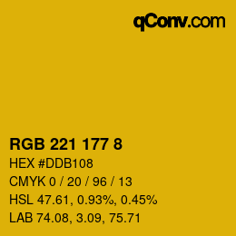 Color code: RGB 221 177 8 | qconv.com