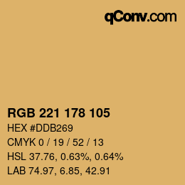 Color code: RGB 221 178 105 | qconv.com