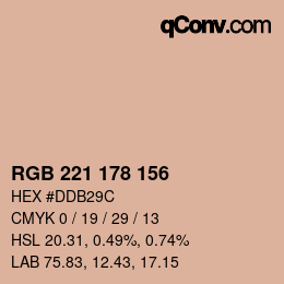 Color code: RGB 221 178 156 | qconv.com