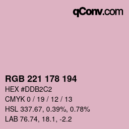 Color code: RGB 221 178 194 | qconv.com