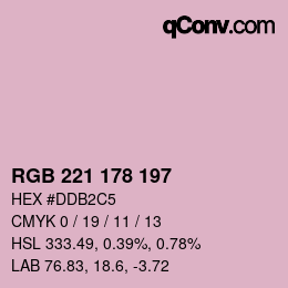 颜色代码: RGB 221 178 197 | qconv.com