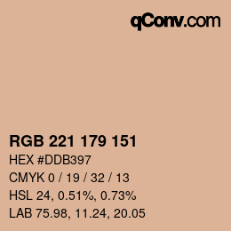 カラーコード: RGB 221 179 151 | qconv.com