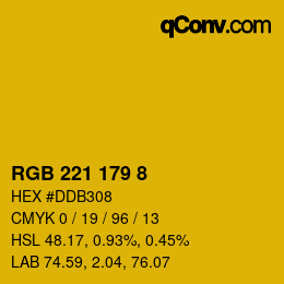 Color code: RGB 221 179 8 | qconv.com