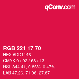 カラーコード: RGB 221 17 70 | qconv.com