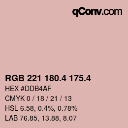 カラーコード: RGB 221 180.4 175.4 | qconv.com