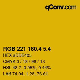 カラーコード: RGB 221 180.4 5.4 | qconv.com