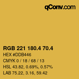 カラーコード: RGB 221 180.4 70.4 | qconv.com