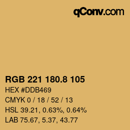 Color code: RGB 221 180.8 105 | qconv.com