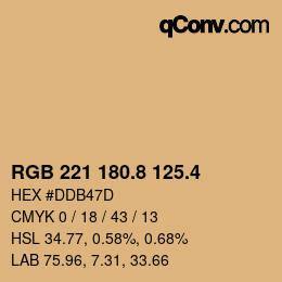 カラーコード: RGB 221 180.8 125.4 | qconv.com