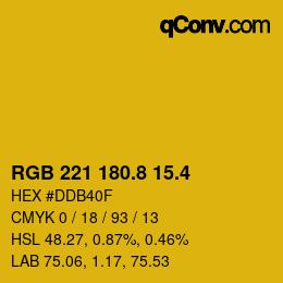 カラーコード: RGB 221 180.8 15.4 | qconv.com