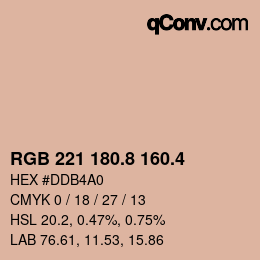 カラーコード: RGB 221 180.8 160.4 | qconv.com